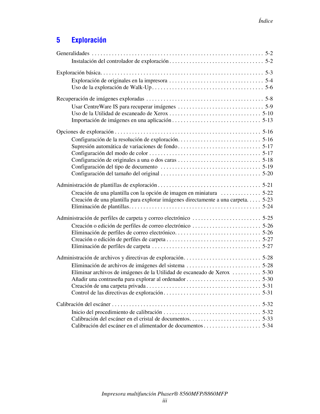 Xerox 8560MFP/8860MFP manual Exploración 