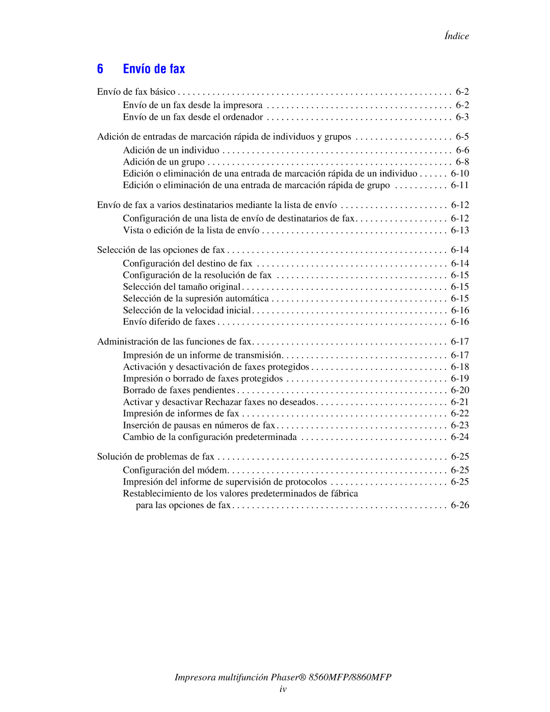 Xerox 8560MFP/8860MFP manual Envío de fax 