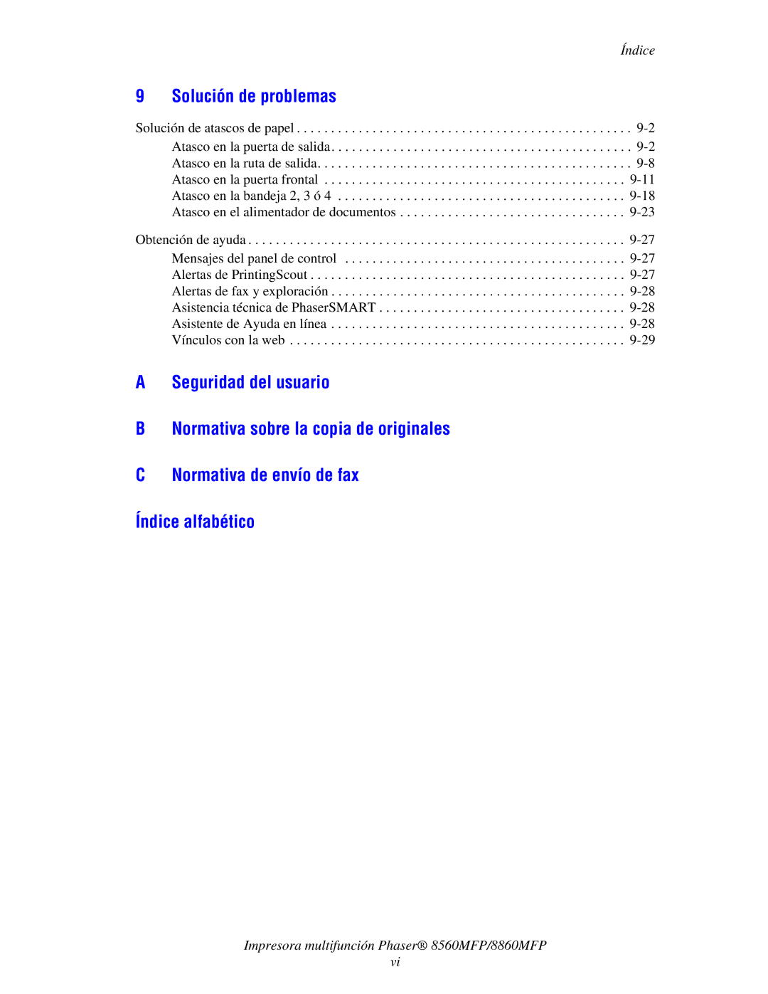 Xerox 8560MFP/8860MFP manual Solución de problemas 