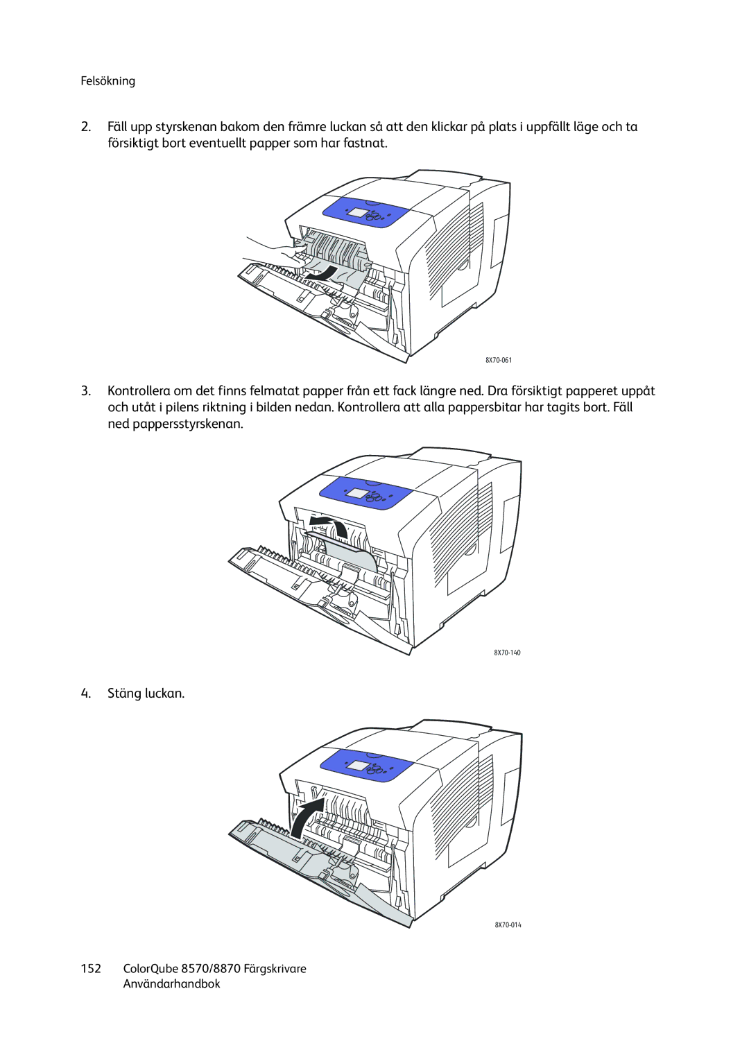 Xerox 8570 / 8870 manual Stäng luckan 