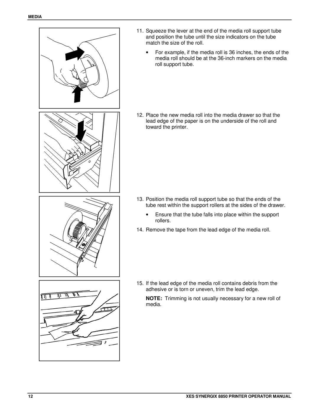 Xerox 8850 manual Media 