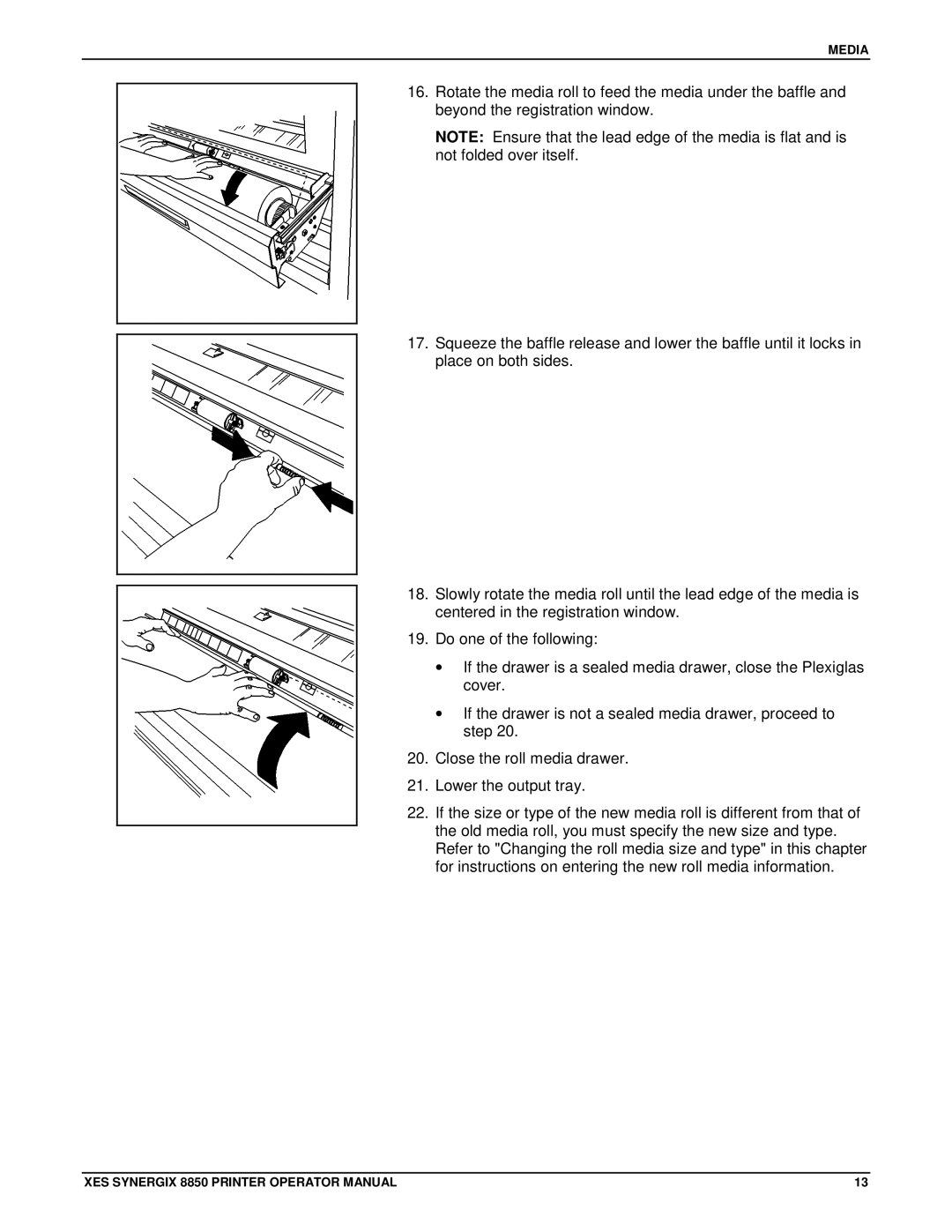 Xerox 8850 manual Media 