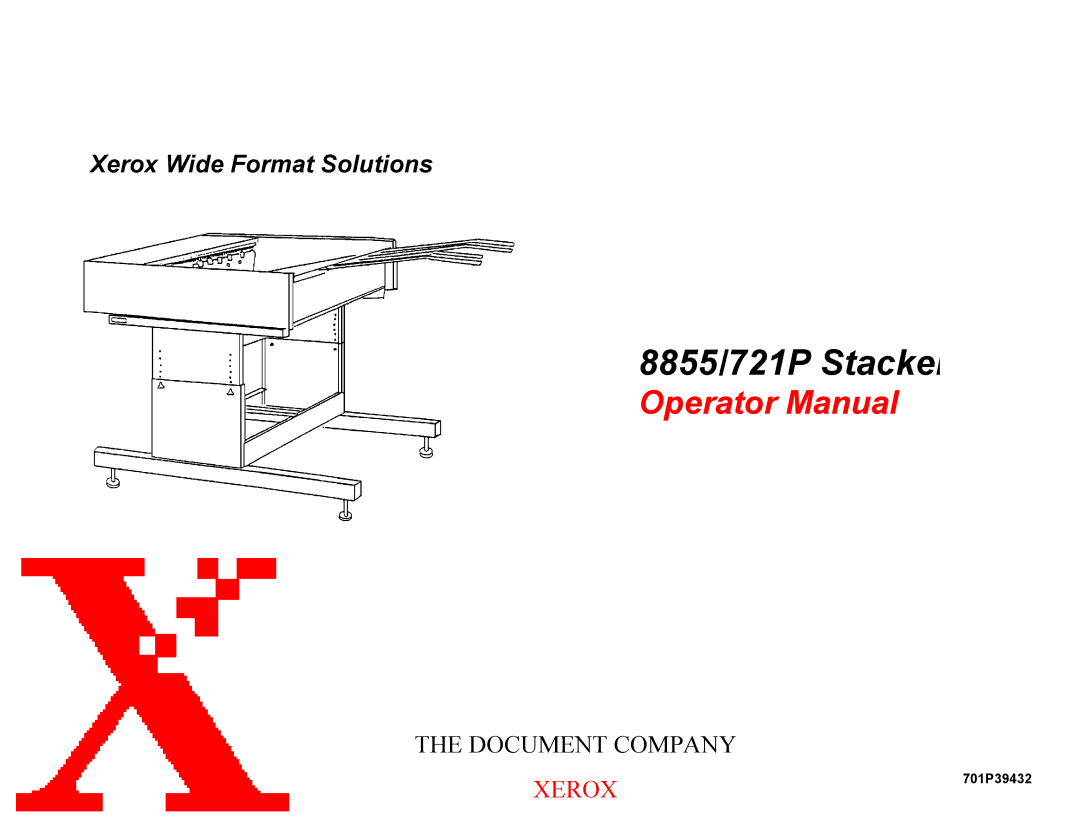 Xerox manual 8855/721P Stacker, 701P39432 