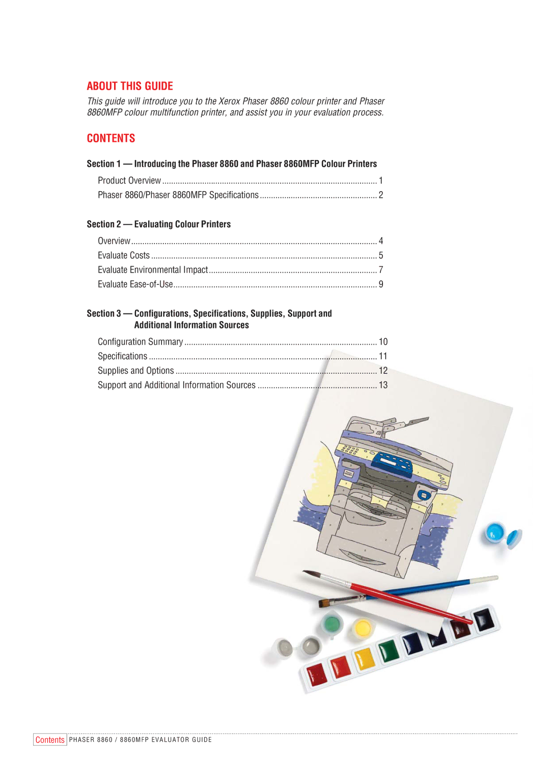 Xerox 8860MFP manual About this Guide, Contents 