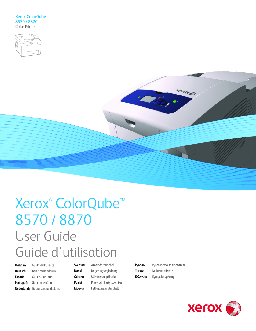 Xerox 8570, 8870 manual User Guide Guide dutilisation 