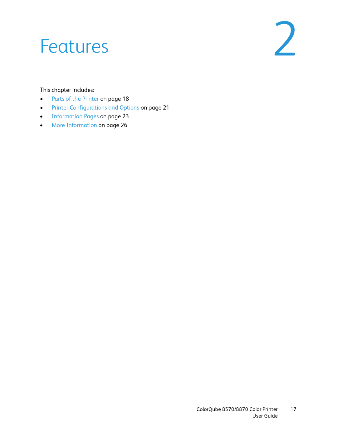 Xerox 8570, 8870 manual Features2 