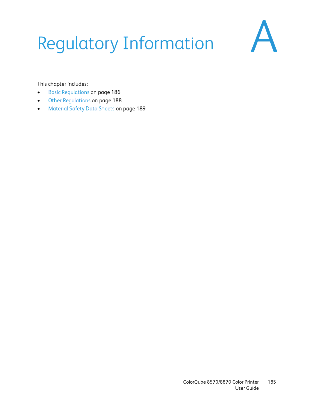 Xerox 8570, 8870 manual Regulatory Information 