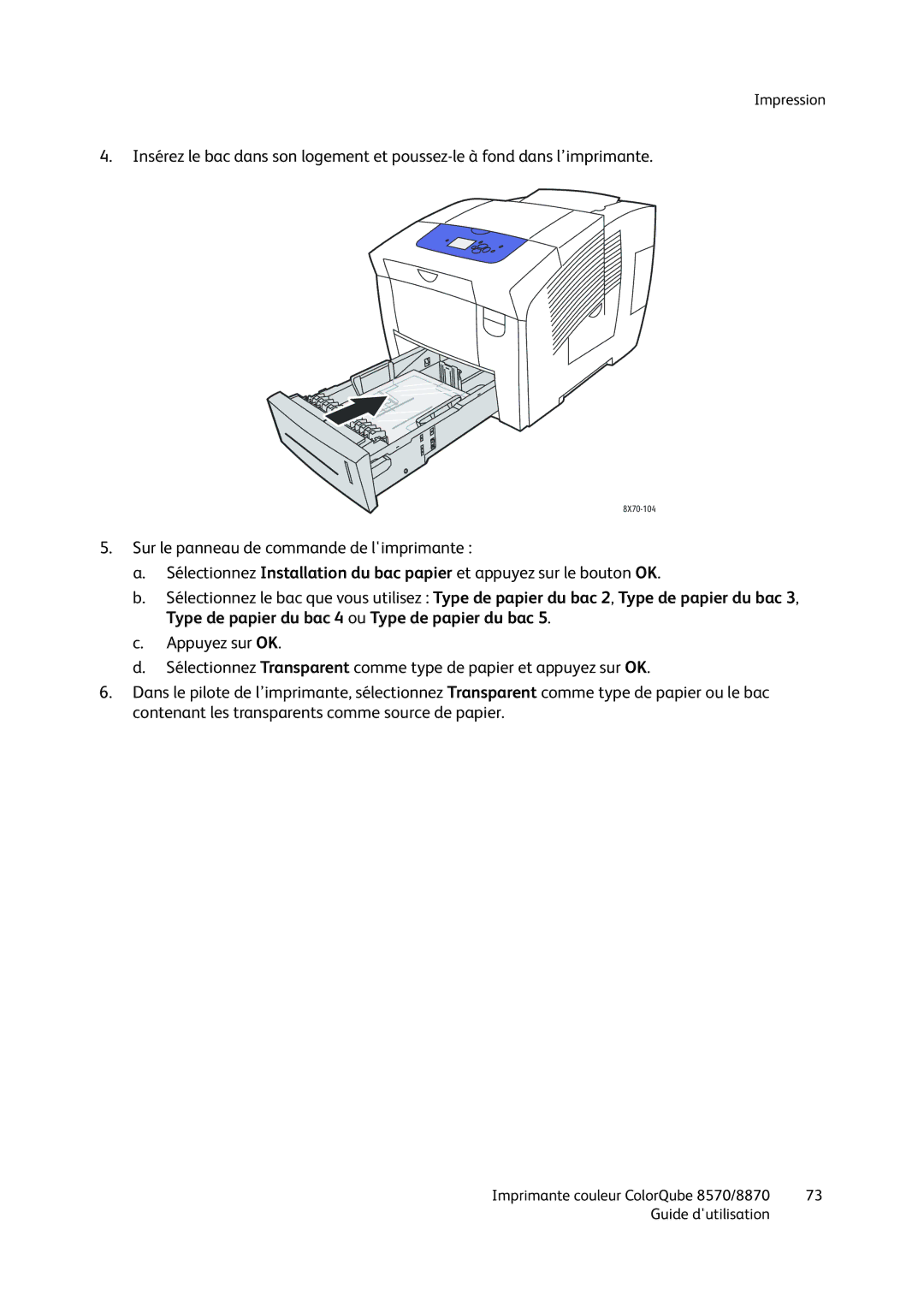 Xerox 8570, 8870 manual 8X70-104 