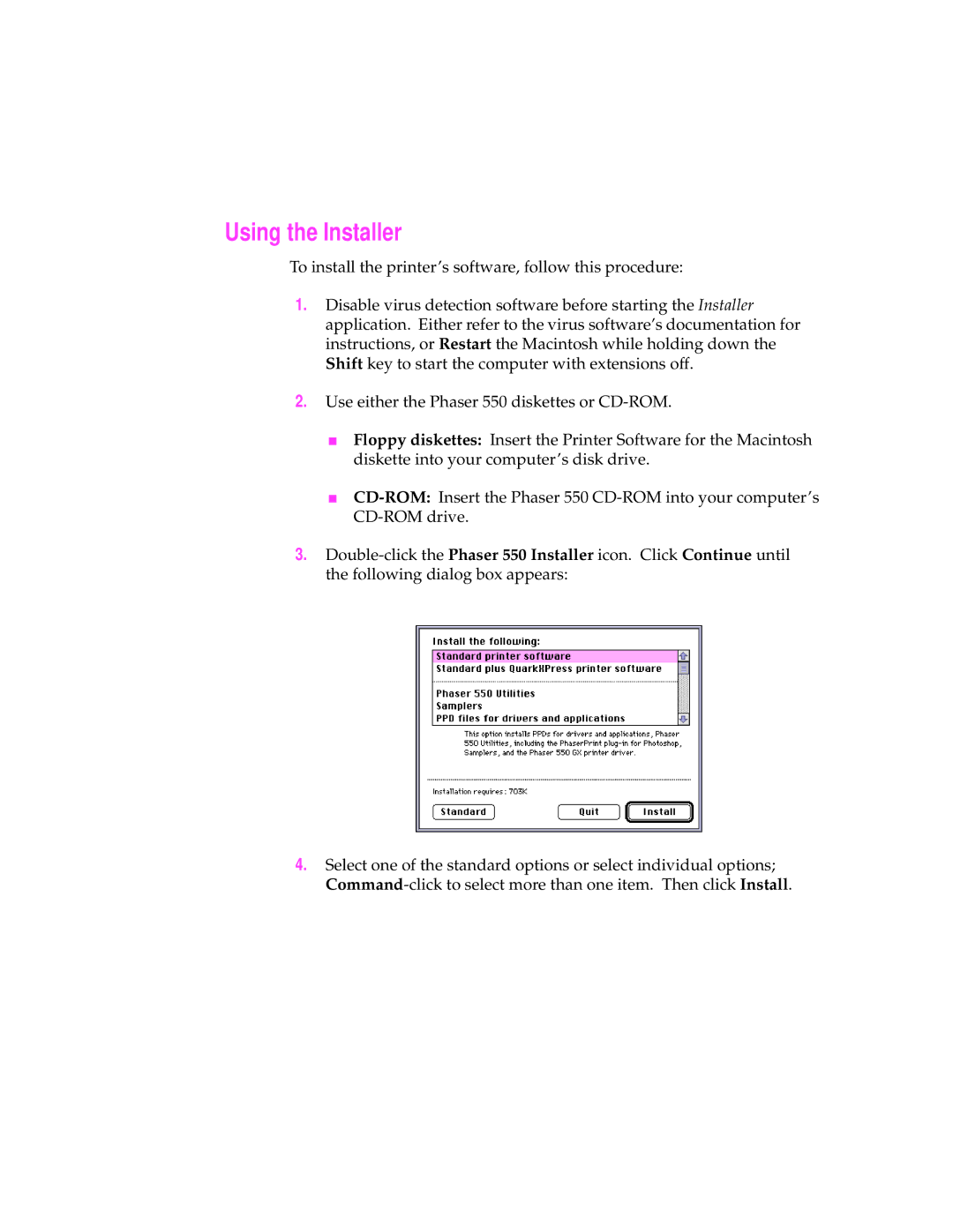 Xerox 8.x manual Using the Installer 