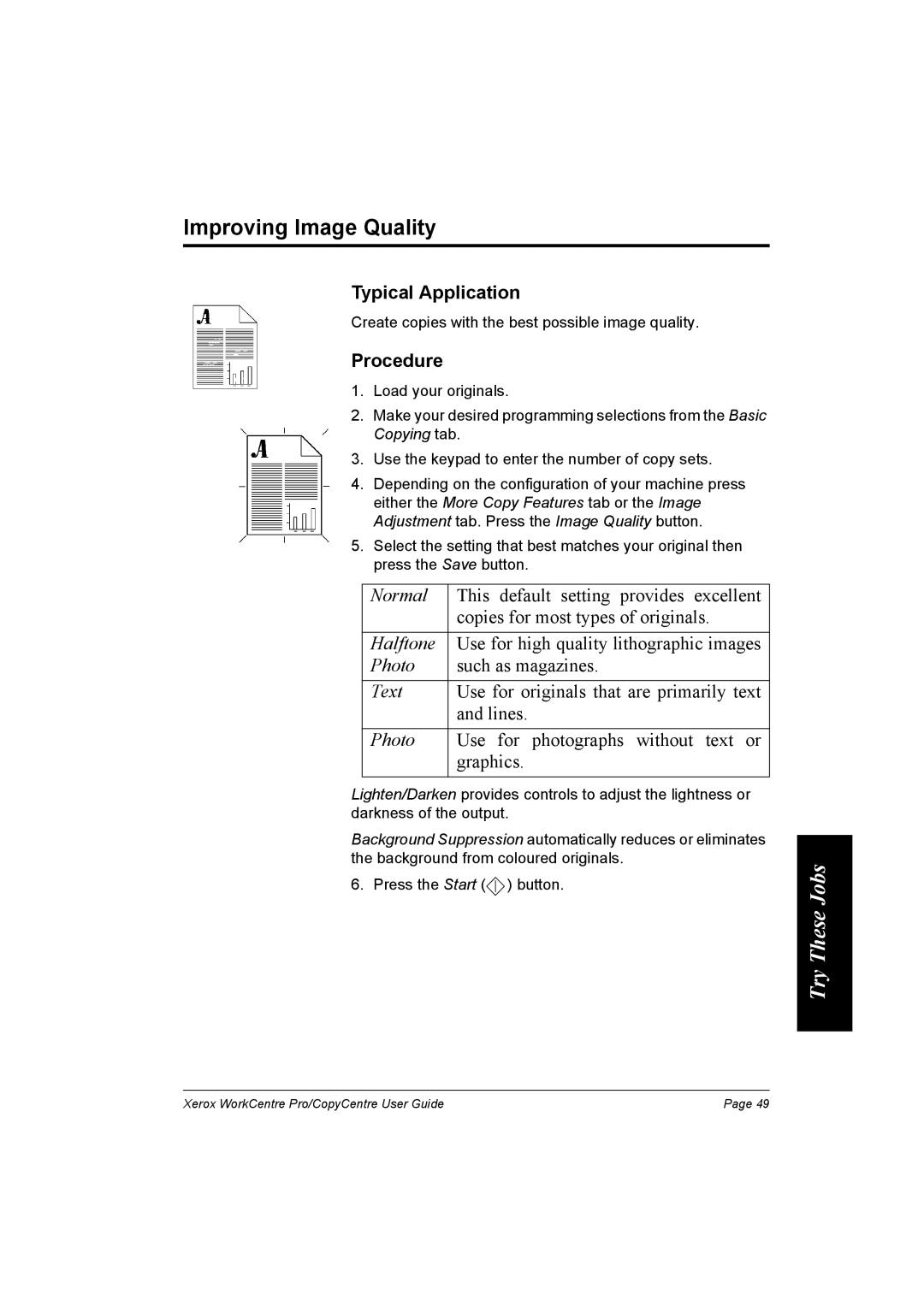 Xerox C75, C90, C65, WorkCentre Pro 75 manual Improving Image Quality 