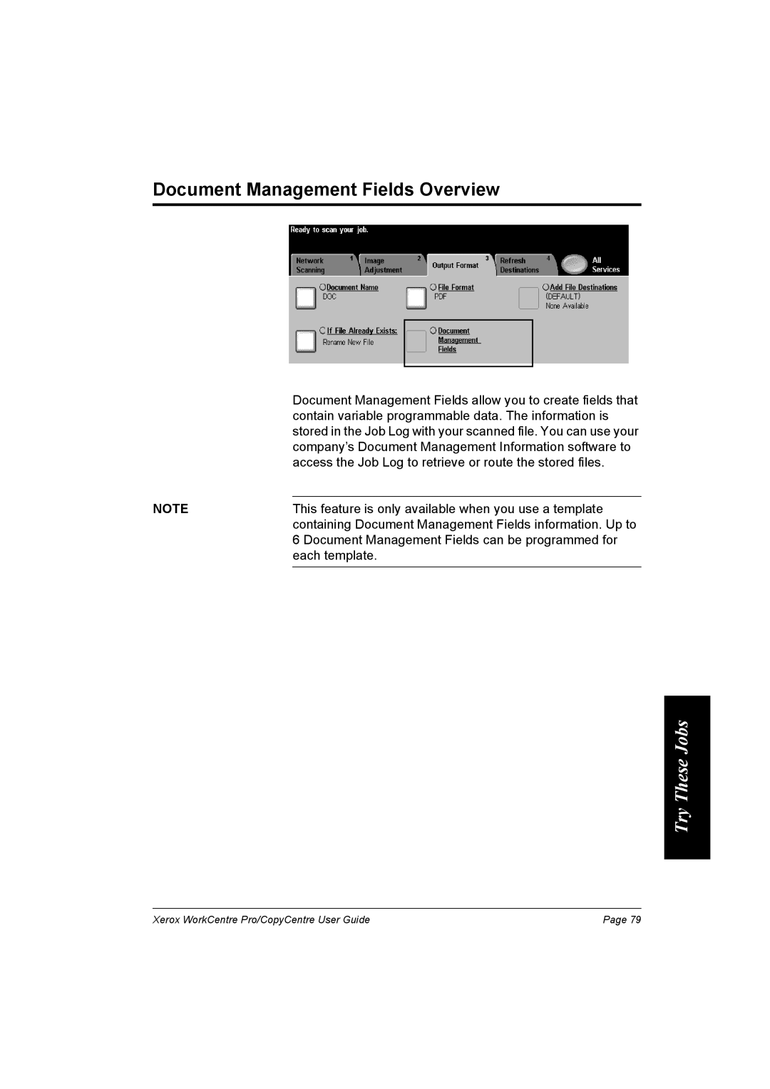 Xerox C75, C90, C65, WorkCentre Pro 75 manual Document Management Fields Overview 