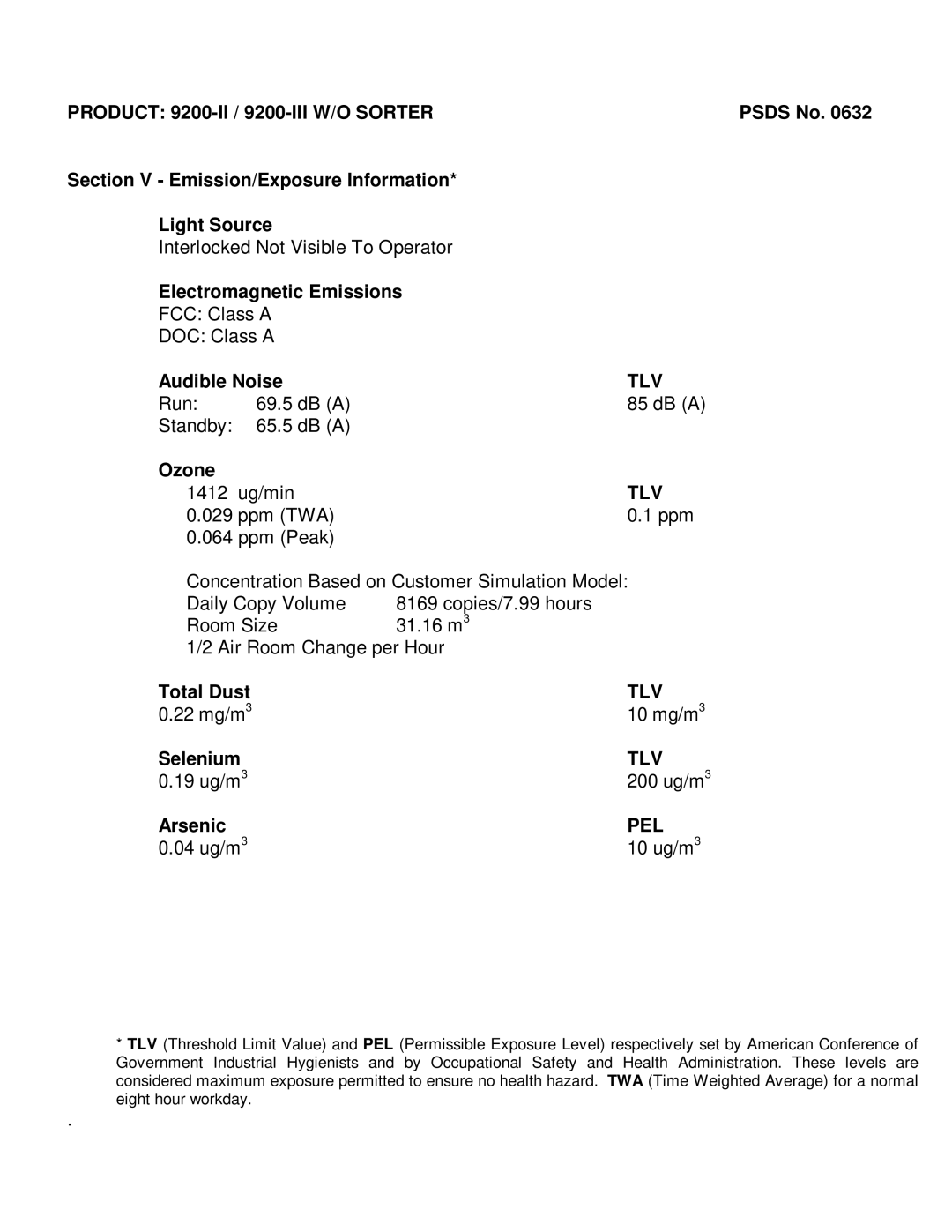 Xerox manual Product 9200-II / 9200-III W/O Sorter, Tlv, Pel 