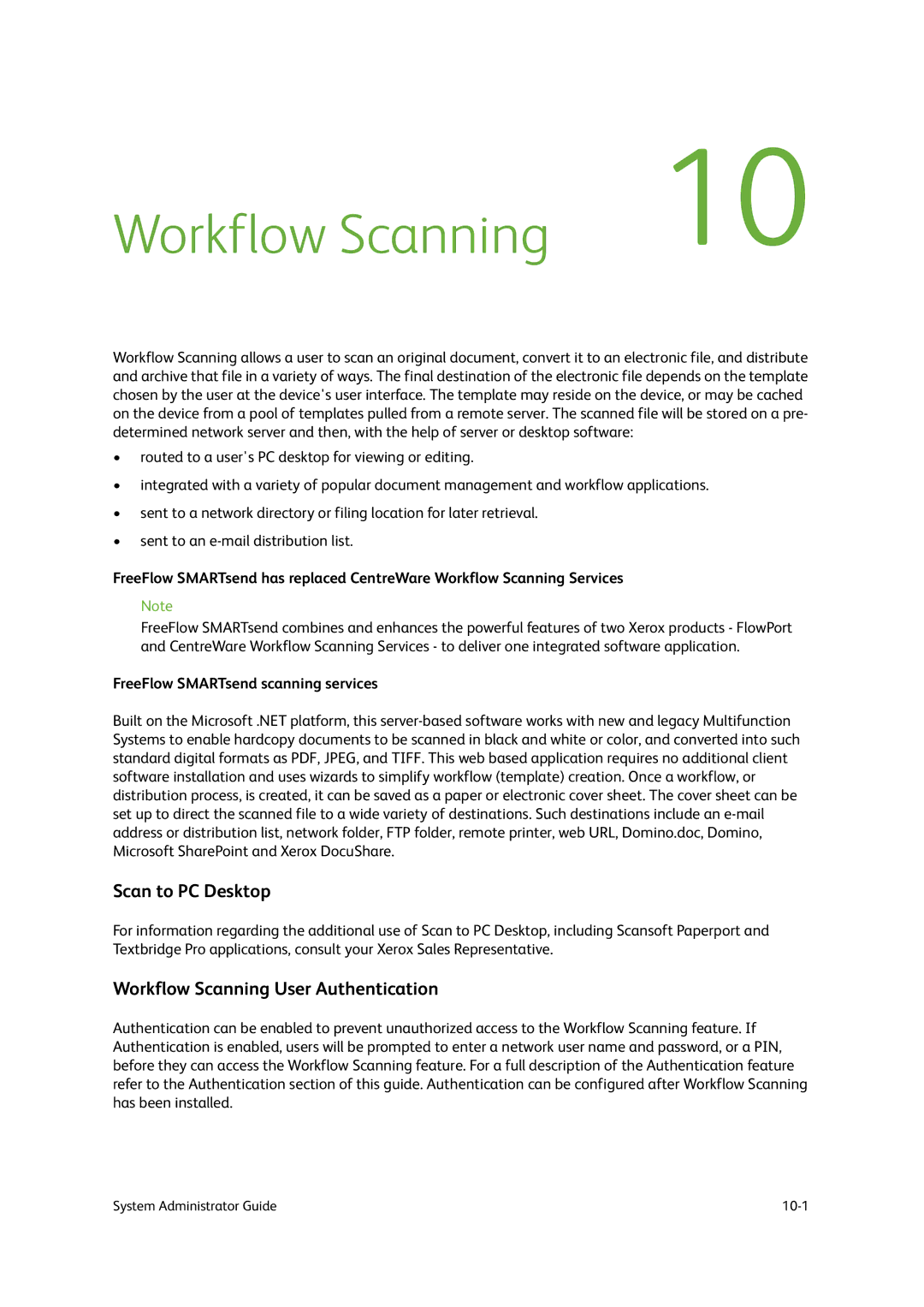 Xerox 9202, 9201, 9203 Scan to PC Desktop, Workflow Scanning User Authentication, FreeFlow SMARTsend scanning services 