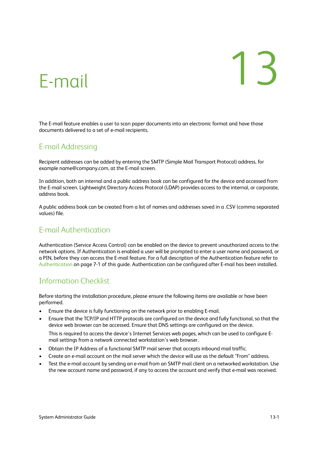 Xerox 9202, 9201, 9203 manual Mail13, Mail Addressing, Mail Authentication 