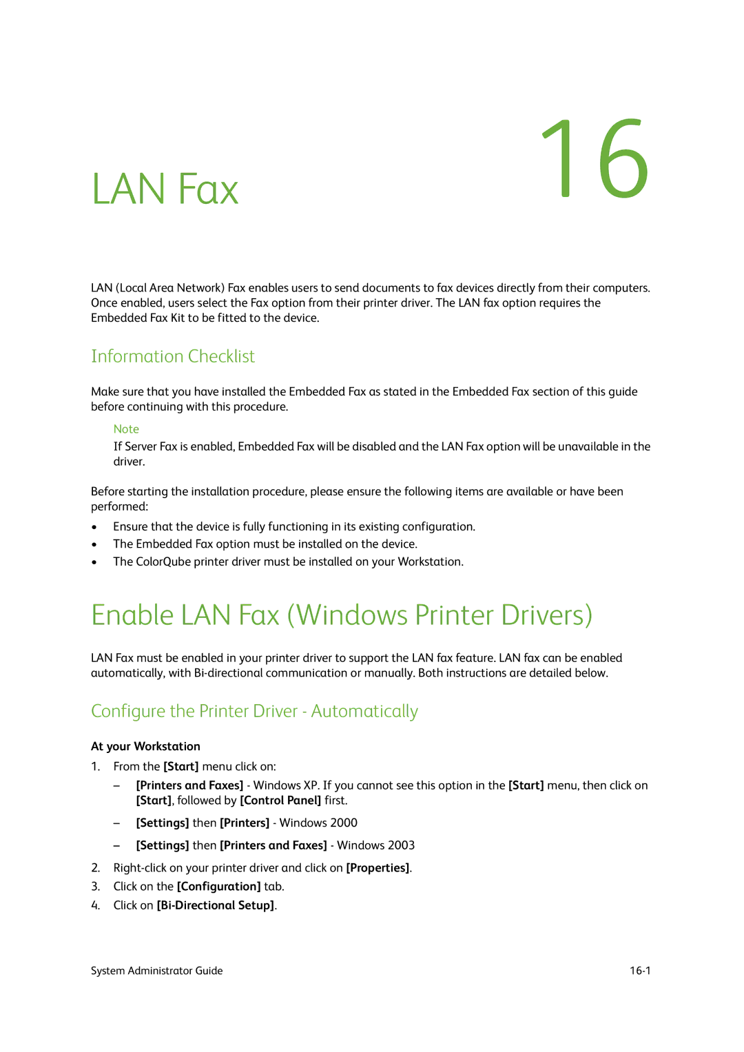 Xerox 9203, 9202, 9201 manual Enable LAN Fax Windows Printer Drivers, Configure the Printer Driver Automatically 