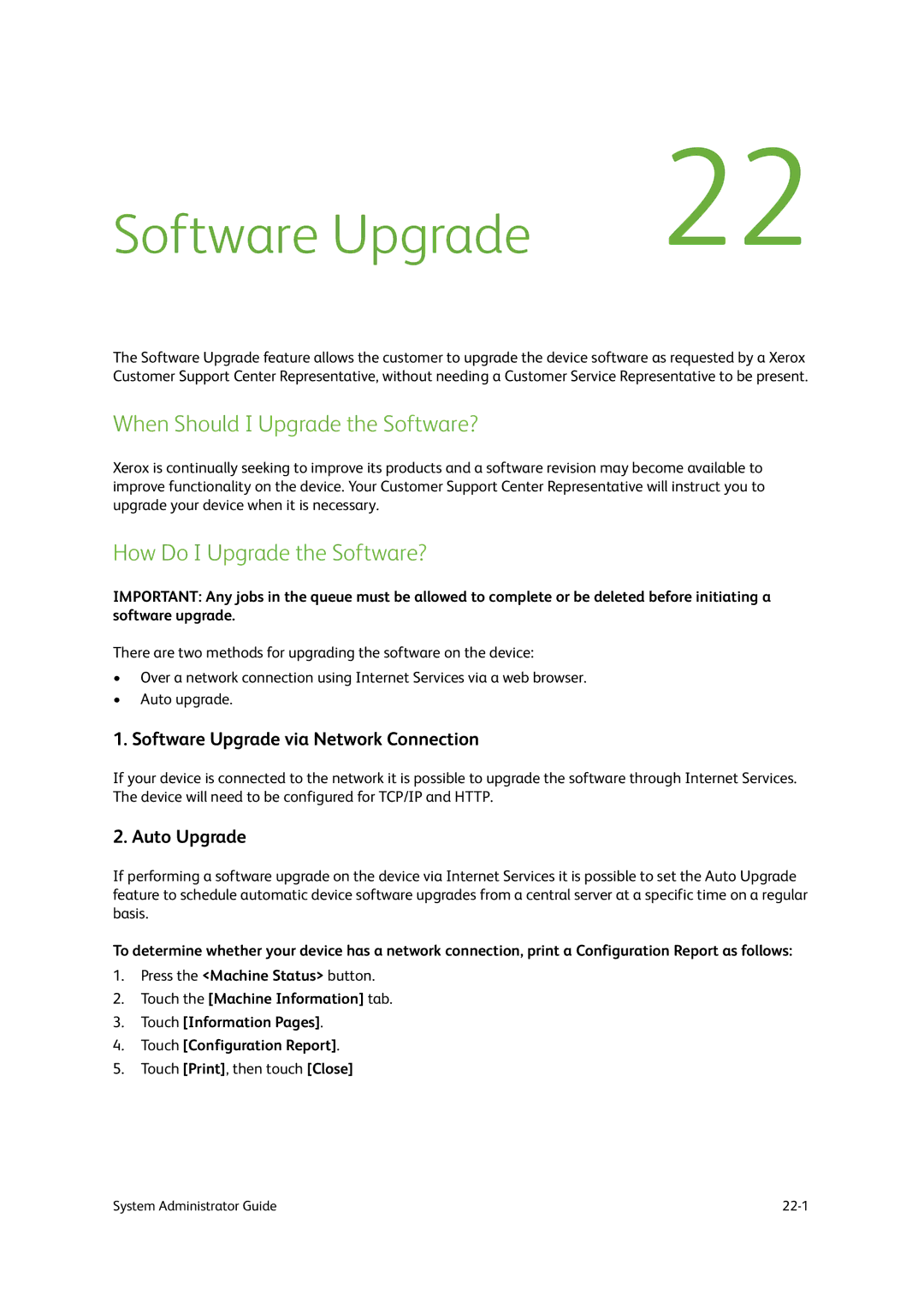 Xerox 9203, 9202, 9201 Software Upgrade, When Should I Upgrade the Software?, How Do I Upgrade the Software?, Auto Upgrade 