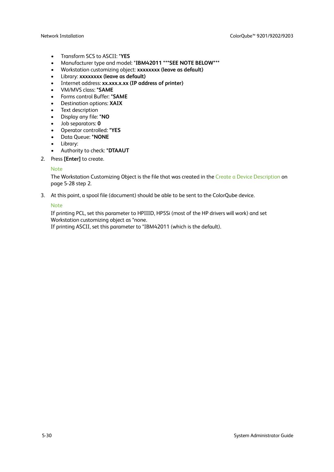 Xerox 9202, 9201, 9203 manual Network Installation 