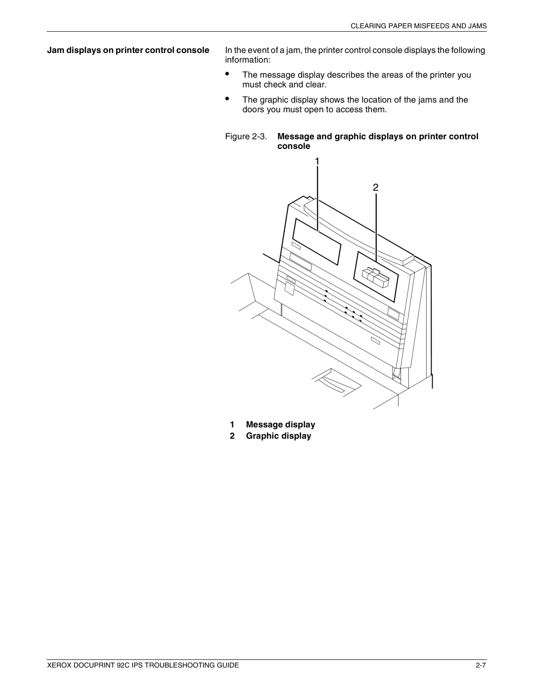 Xerox 92C IPS manual Clearing Paper Misfeeds and Jams 