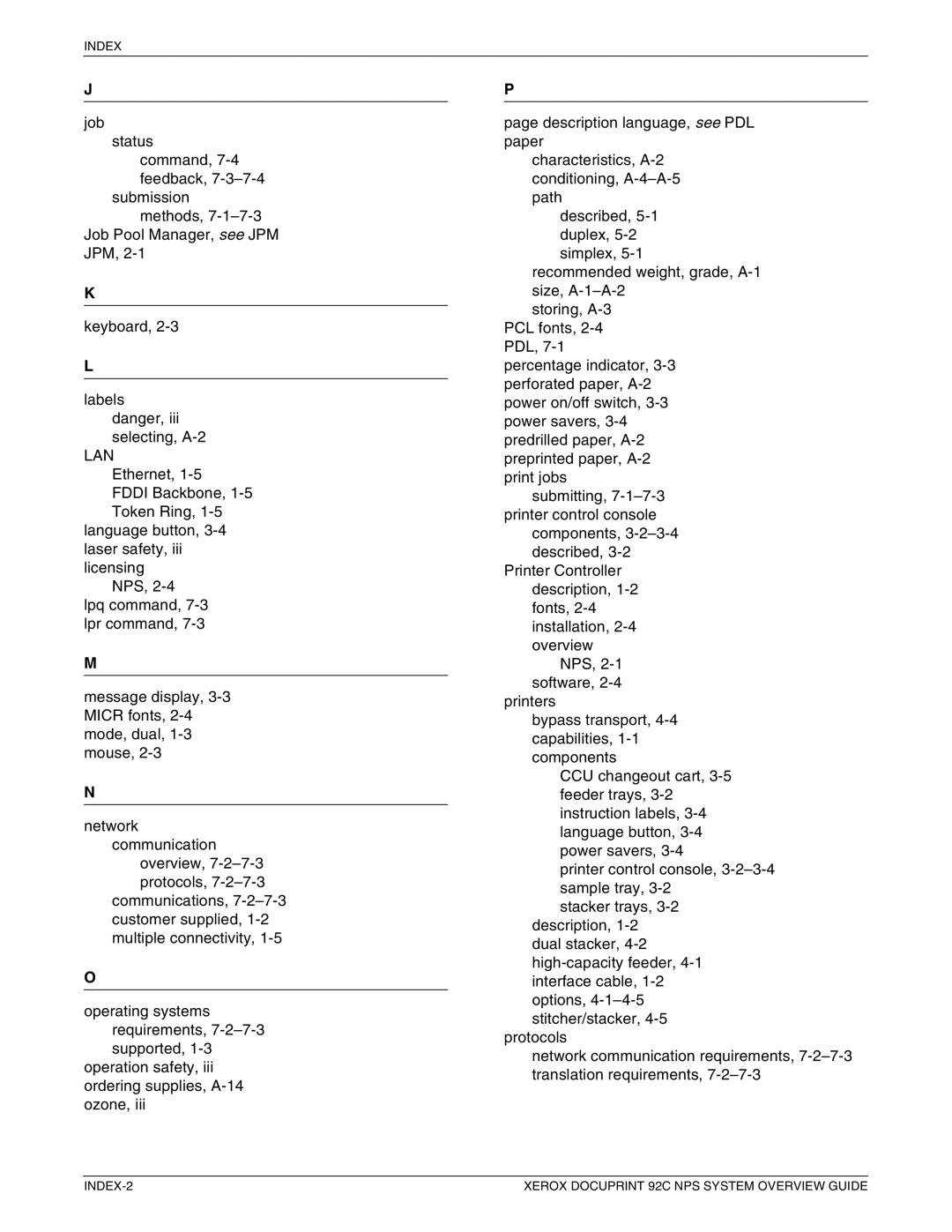 Xerox 92C NPS manual Lan 