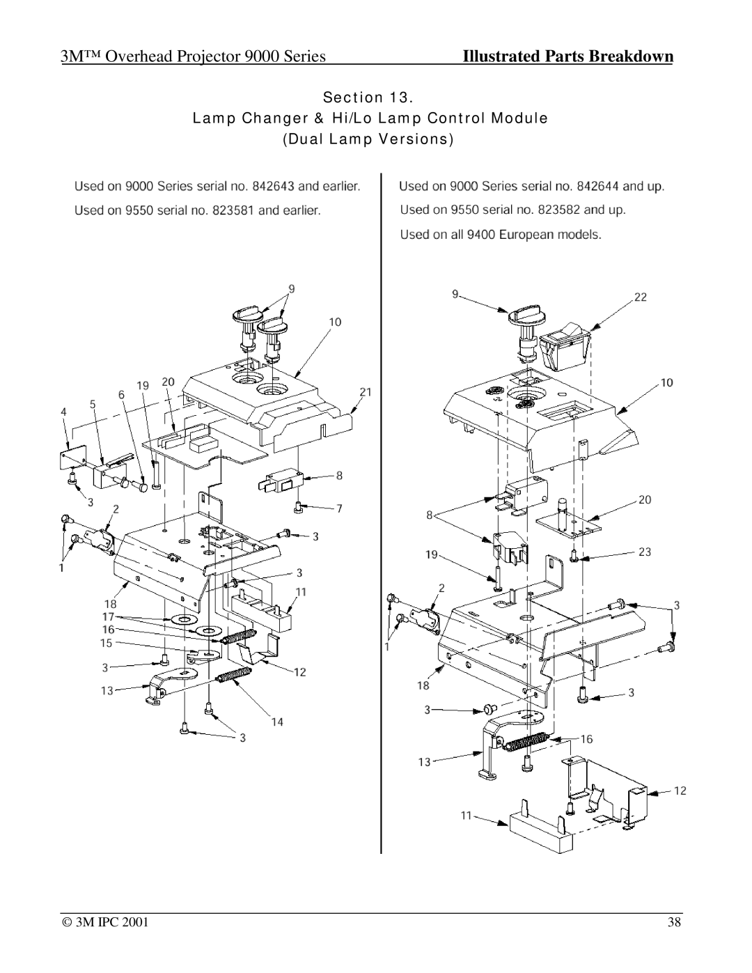 Xerox 9076, 9550, 9075, 9080, 9085, 9050, 9040, 9100, 9070, 9061, 9200, 9400, 9060 manual 3M Overhead Projector 9000 Series 