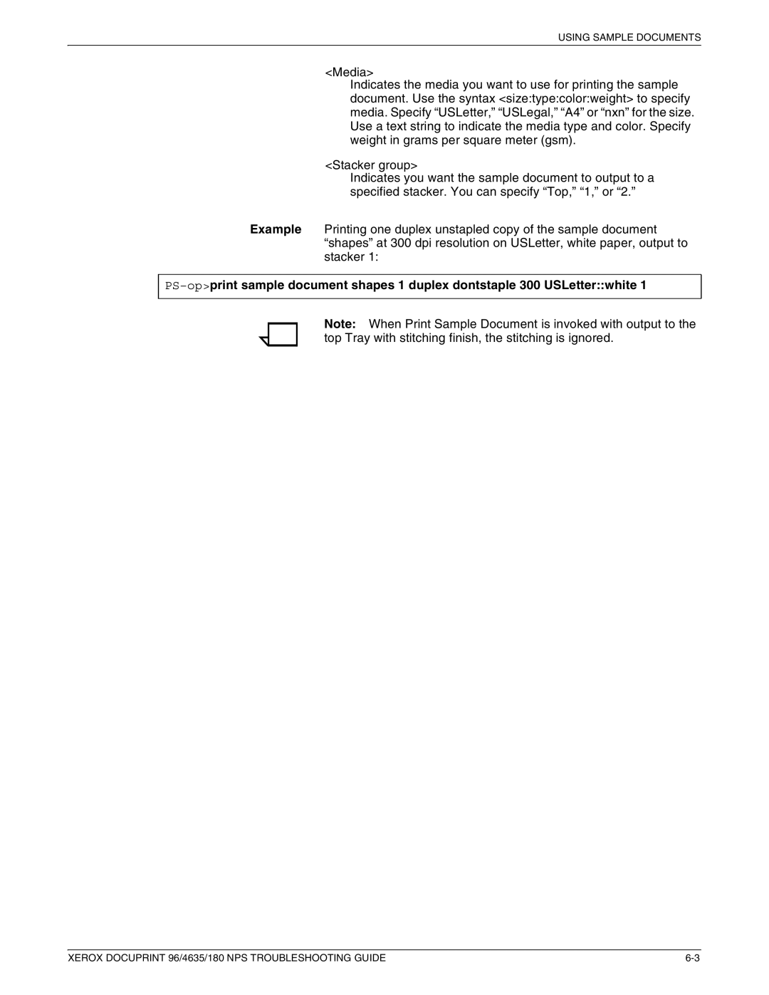 Xerox 96 NPS manual Using Sample Documents 