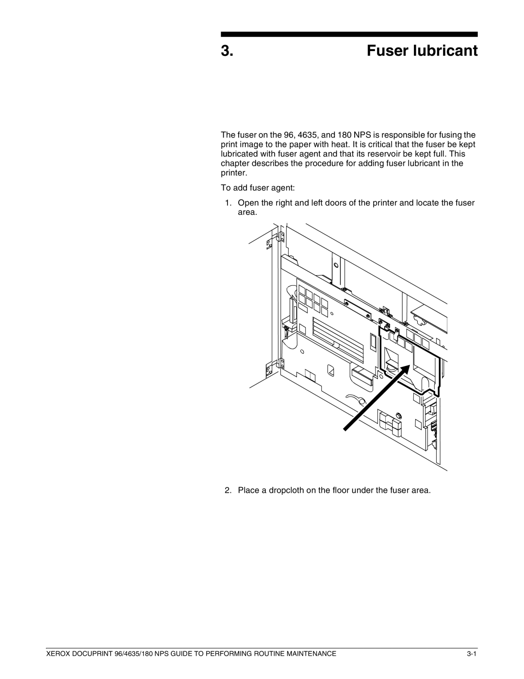 Xerox 96 manual Fuser lubricant 