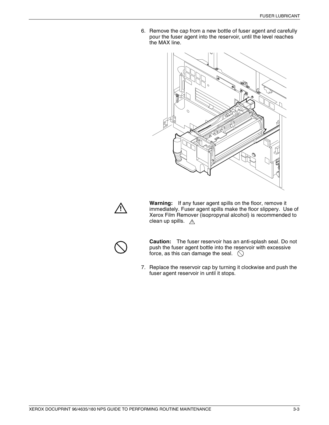 Xerox 96 manual Fuser Lubricant 