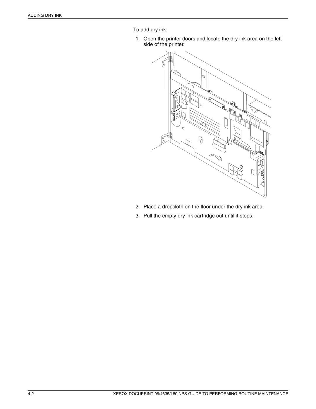 Xerox 96 manual Adding DRY INK 