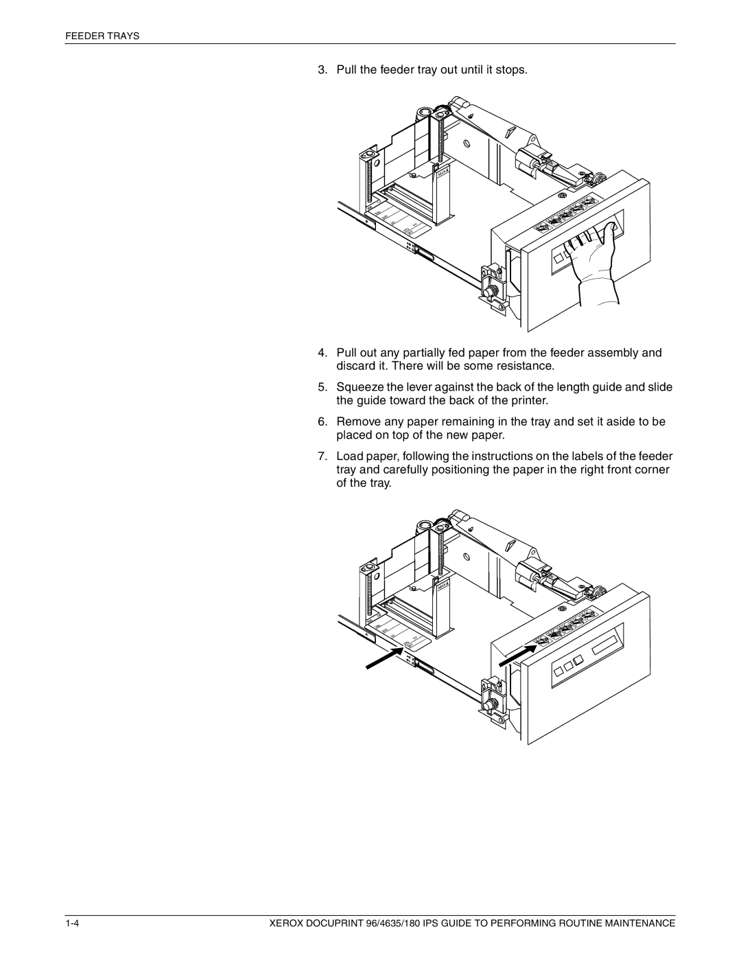 Xerox 96/4635/180 IPS manual Feeder Trays 