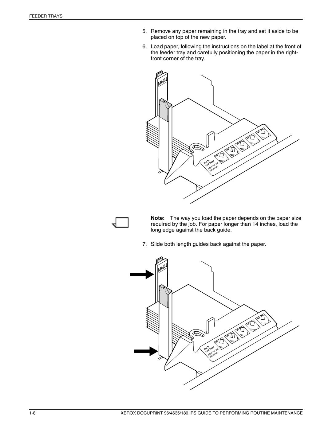 Xerox 96/4635/180 IPS manual Feeder Trays 