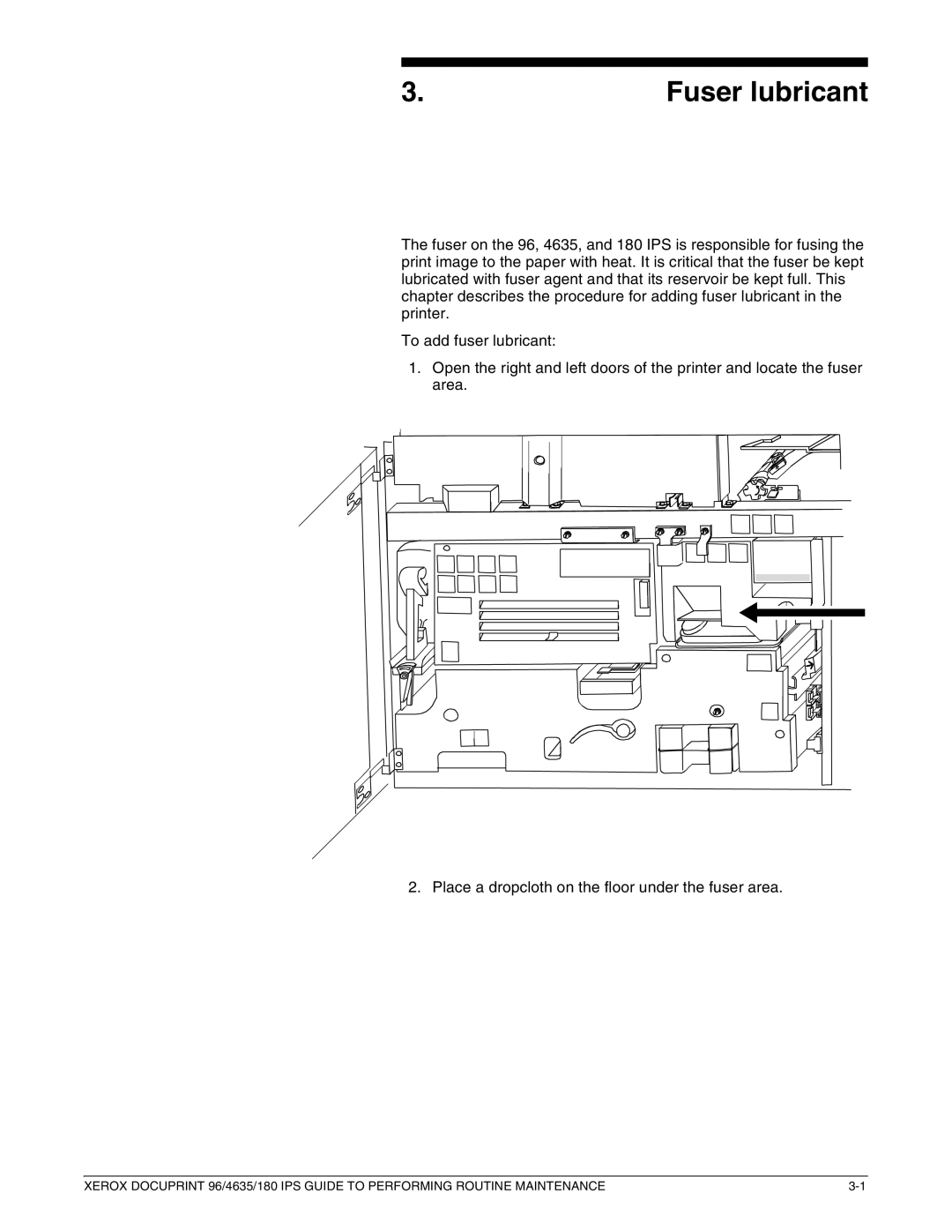 Xerox 96/4635/180 IPS manual Fuser lubricant 