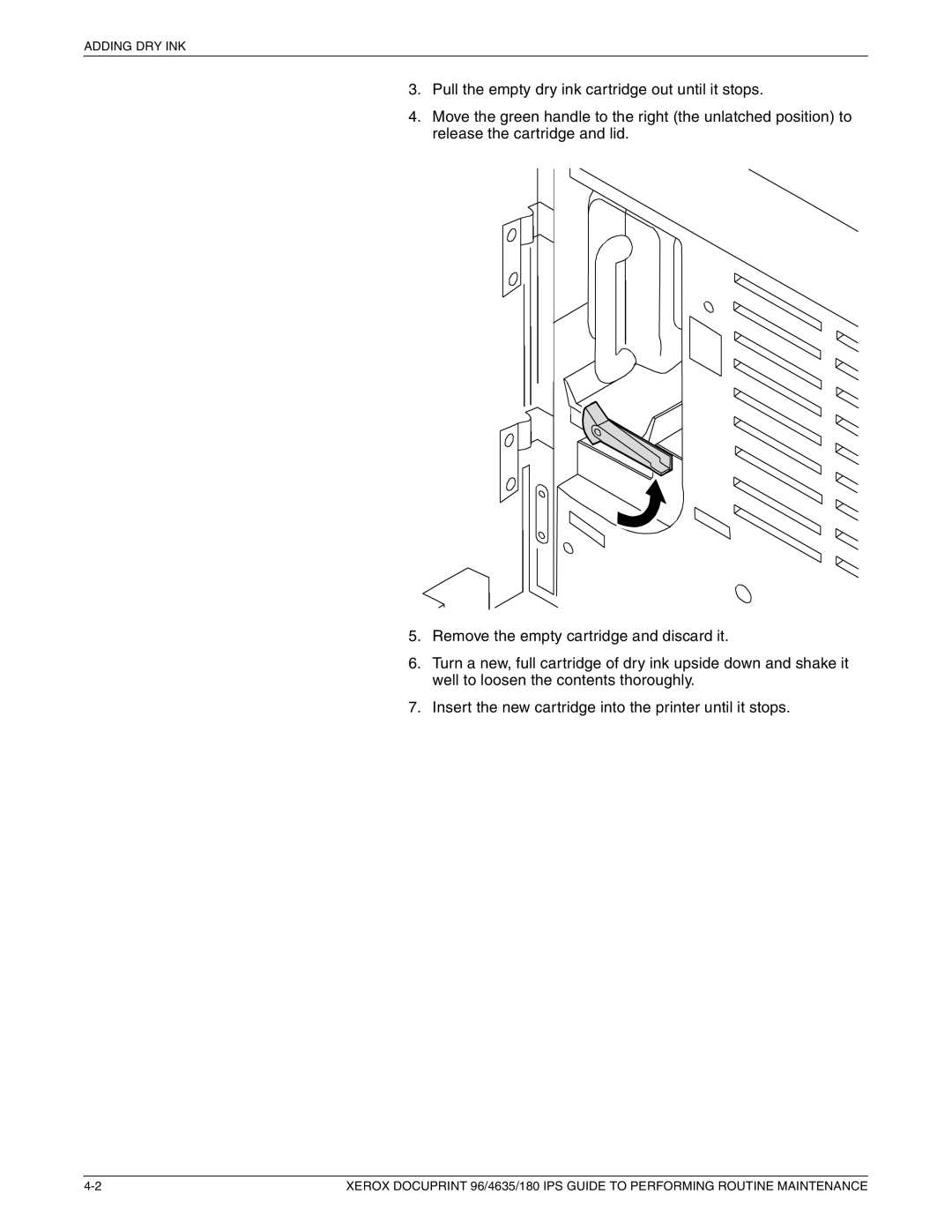 Xerox 96/4635/180 IPS manual Adding DRY INK 