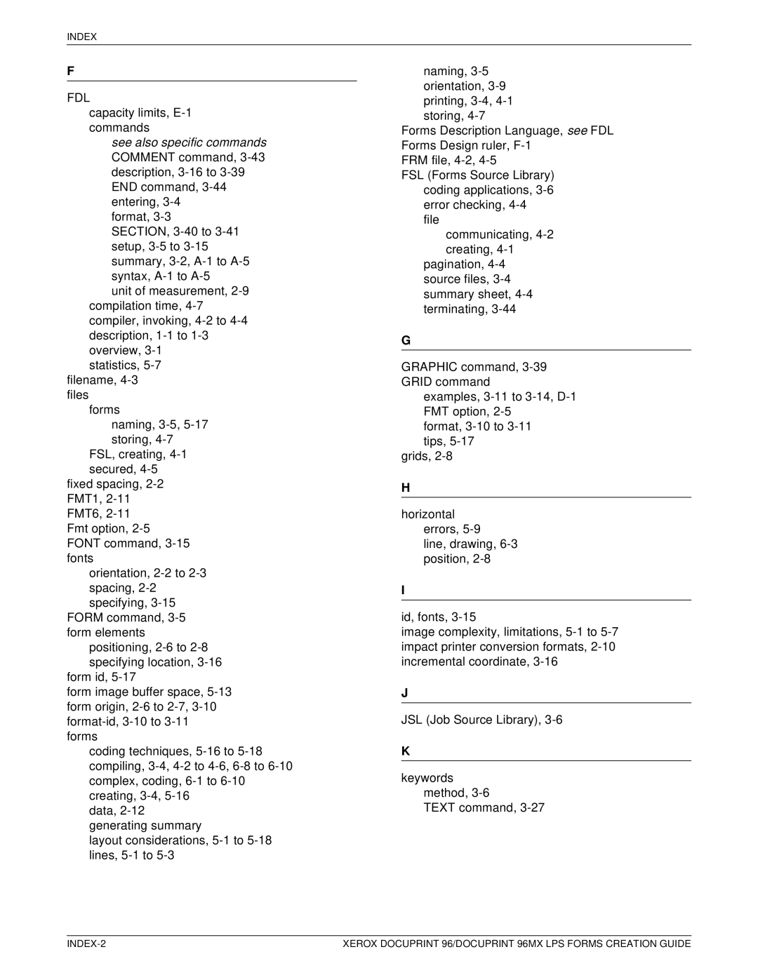 Xerox 96MX manual Fdl 