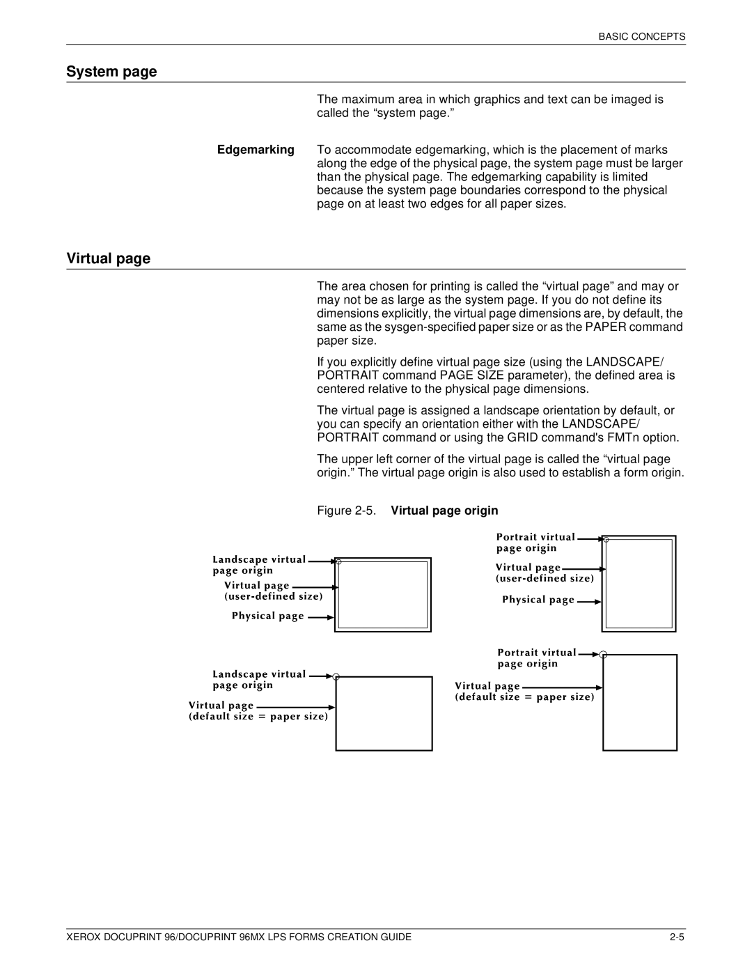 Xerox 96MX manual System, Virtual 