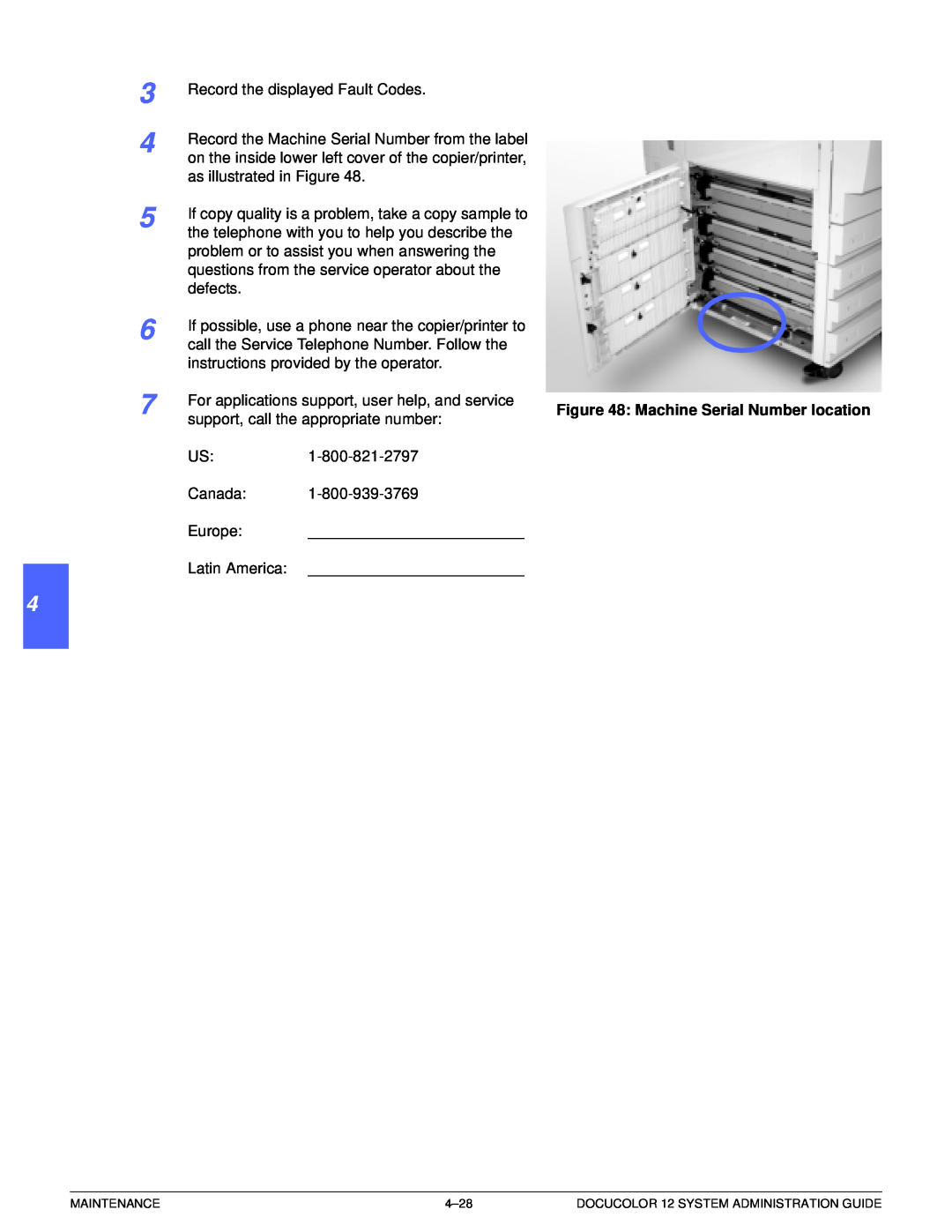 Xerox a2 manual 1 2 3 4 5 6 7, Record the displayed Fault Codes 