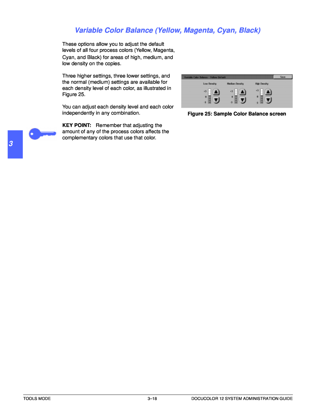 Xerox a2 manual 1 2 3 4 5 6 7, You can adjust each density level and each color 
