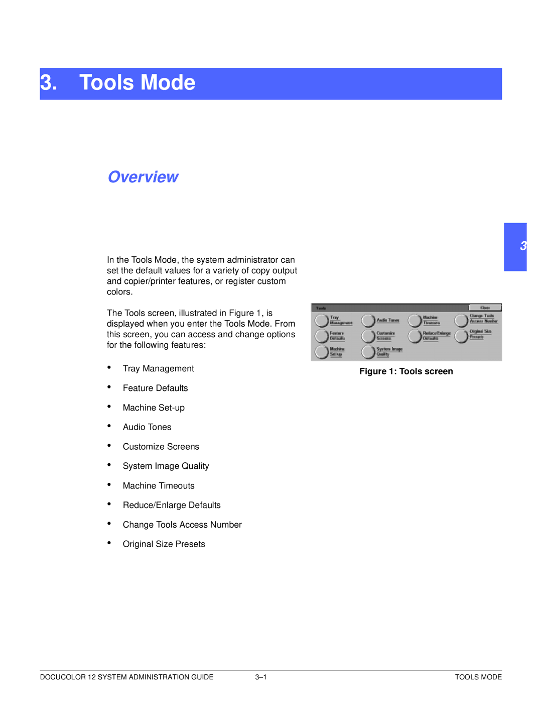 Xerox a2 manual Tools Mode 