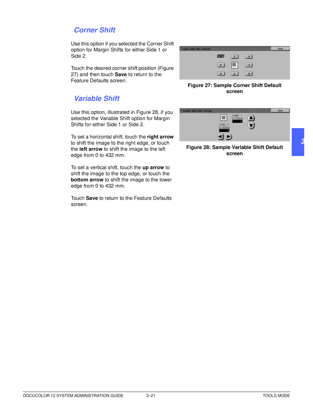 Xerox a2 manual Corner Shift, Variable Shift 