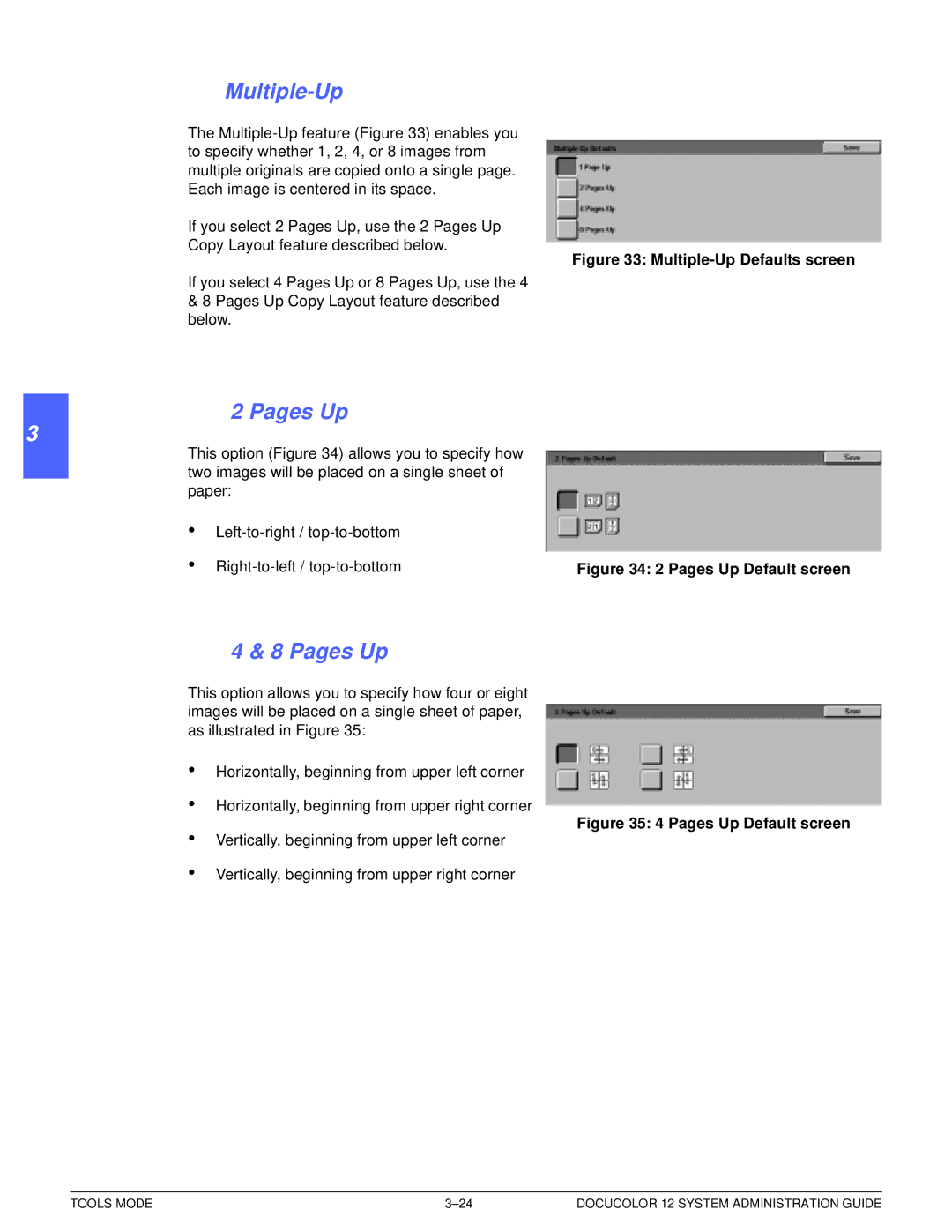 Xerox a2 manual Multiple-Up, Pages Up 