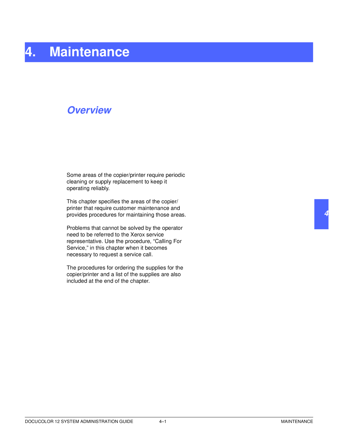 Xerox a2 manual Maintenance 