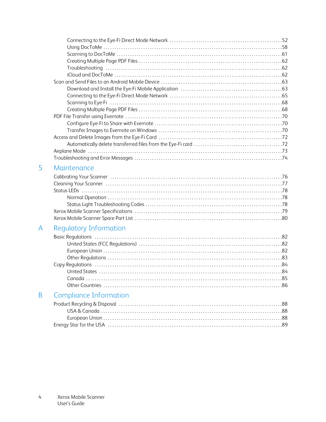 Xerox ADS-5N-06 05005G manual Maintenance 