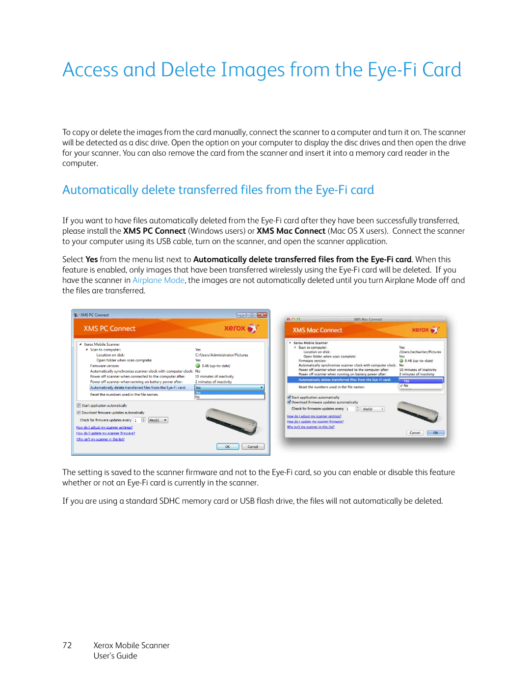 Xerox ADS-5N-06 05005G manual Access and Delete Images from the Eye-Fi Card 