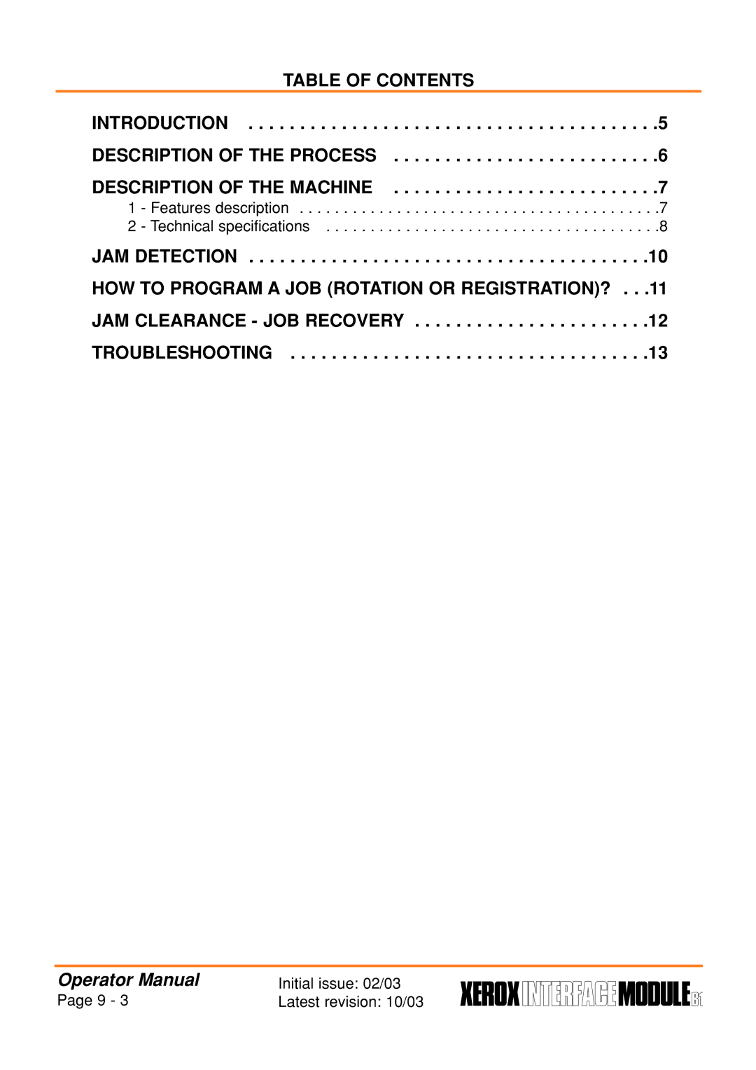 Xerox B1 manual Operator Manual 