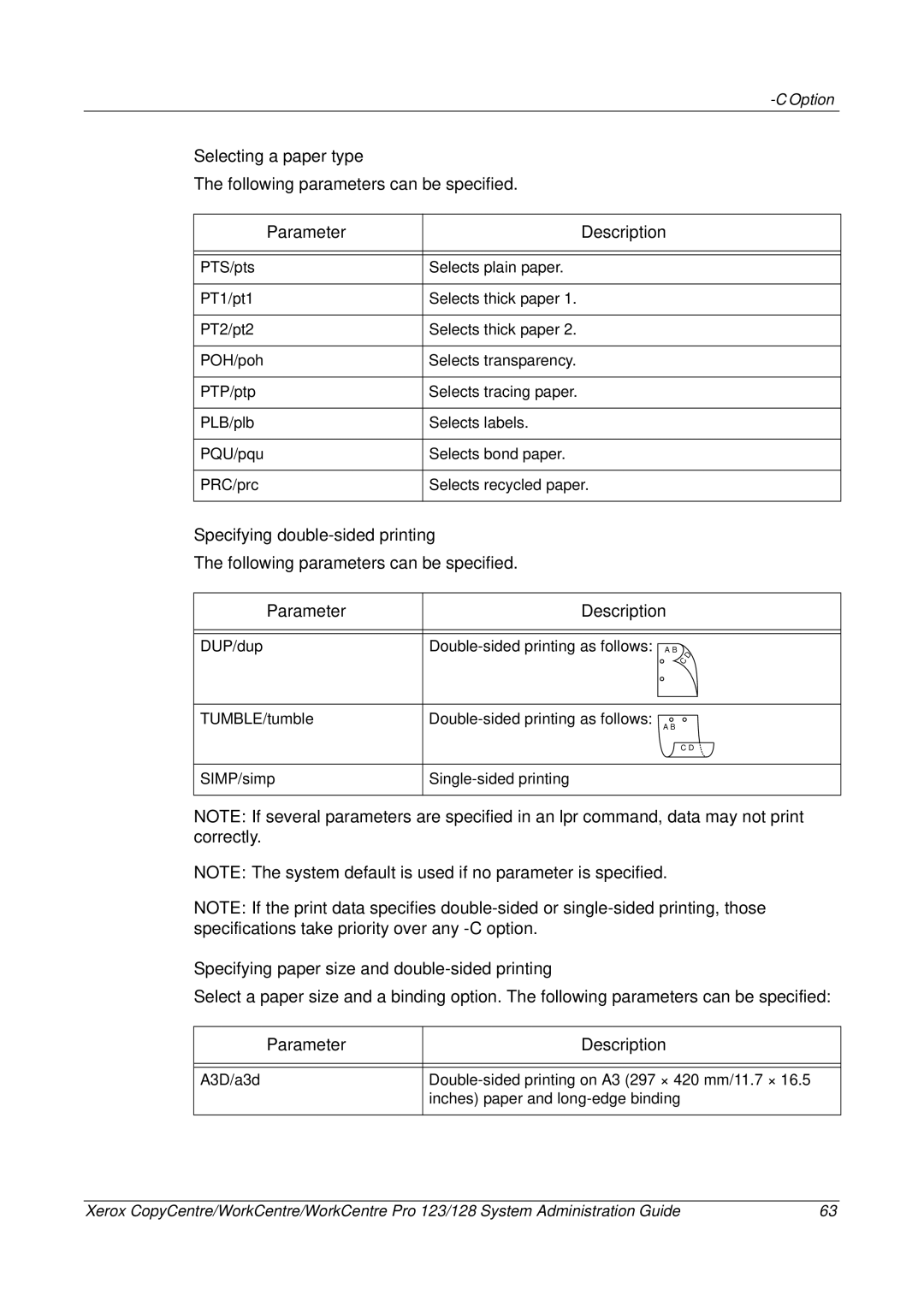 Xerox C123/C128 M123/M128 123/128 manual Selecting a paper type, Specifying double-sided printing 