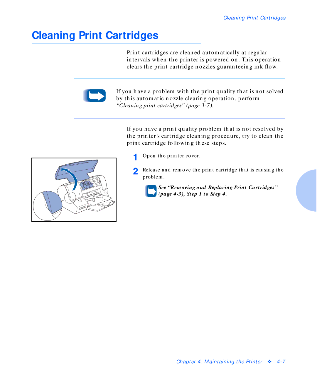 Xerox C15 manual Cleaning Print Cartridges 