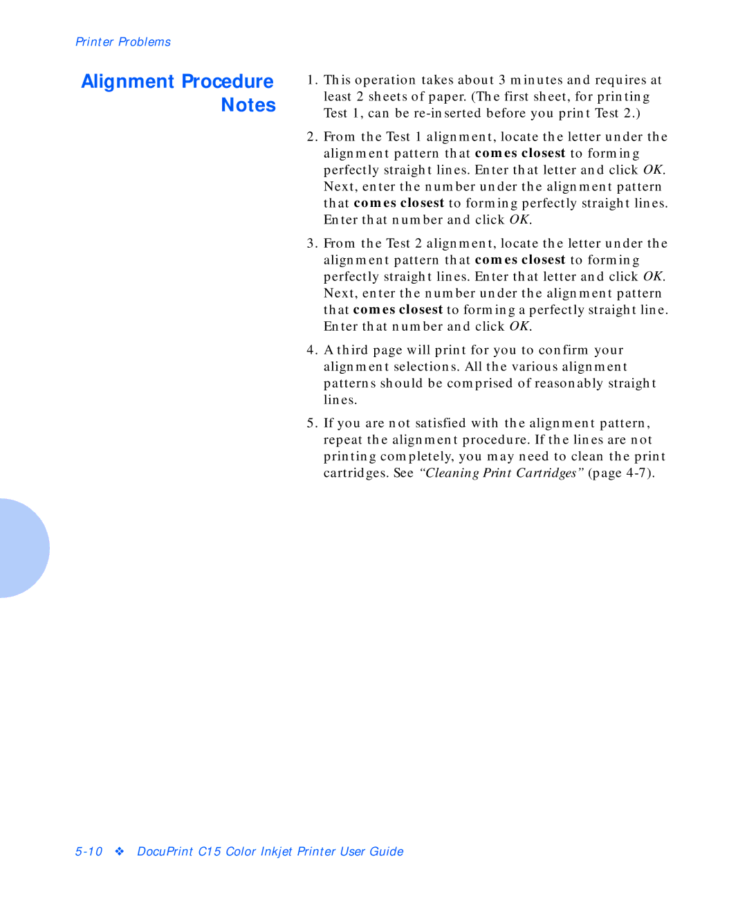 Xerox C15 manual Alignment Procedure Notes 