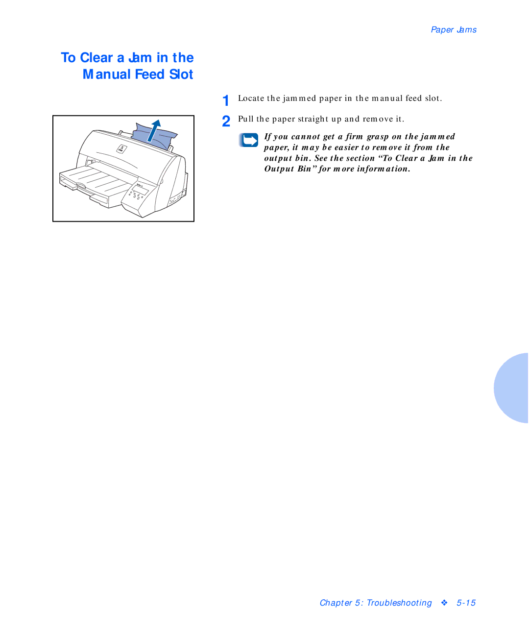 Xerox C20 manual To Clear a Jam Manual Feed Slot 