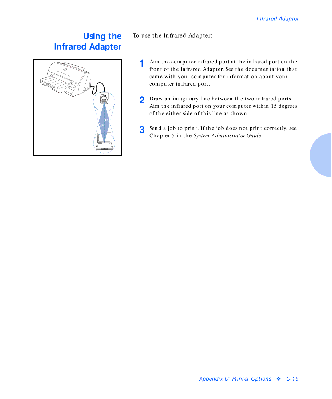 Xerox C20 manual Using, Infrared Adapter 