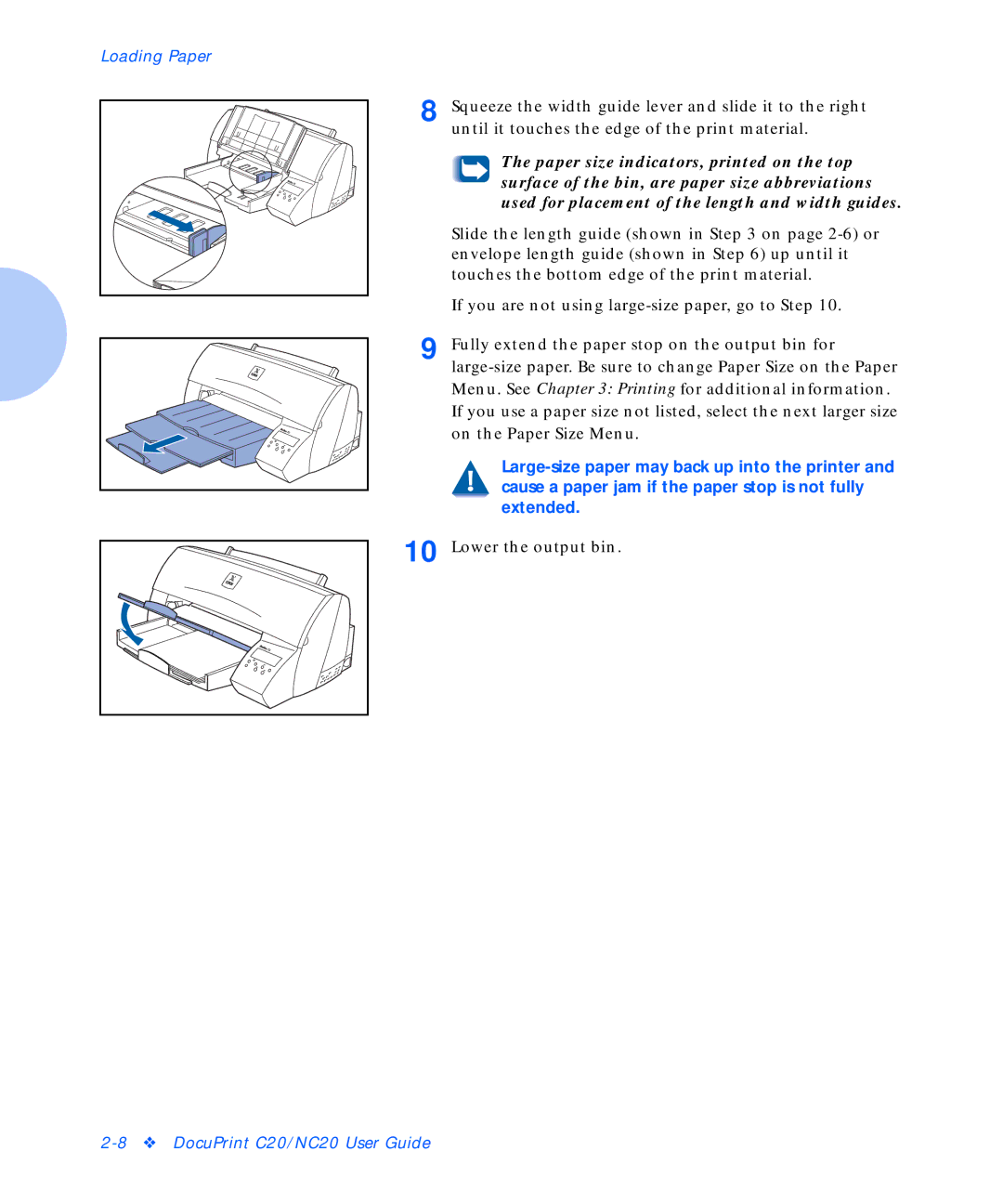 Xerox C20 manual Lower the output bin 