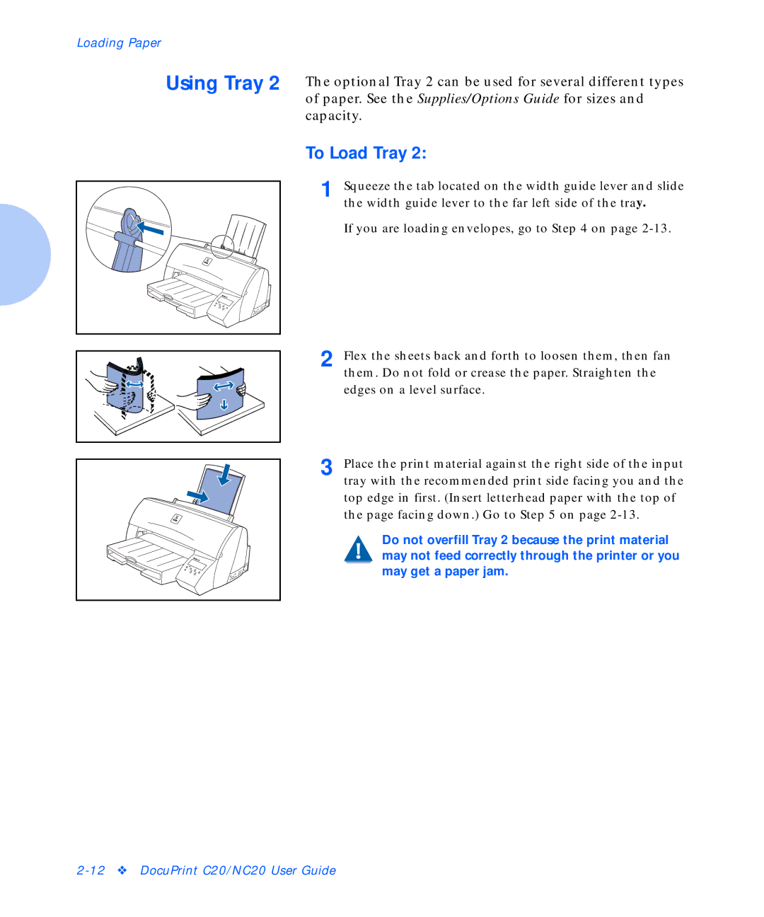 Xerox C20 manual To Load Tray 